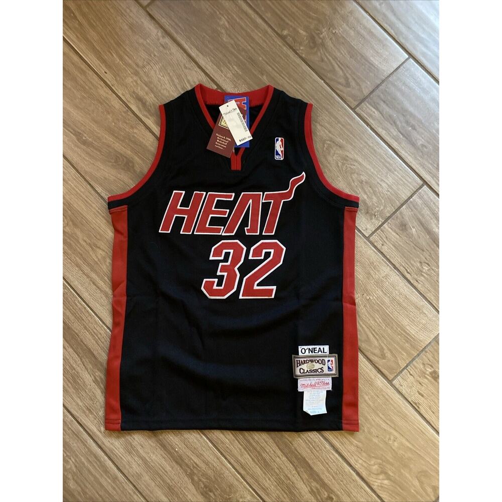 Shaquille O'Neal Miami Heat NBA Basketball Jersey Black Youth Large